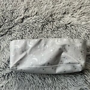 Pottery Barn Kids-Long large canvas bag -Gray Silver metallic Stars Moon…